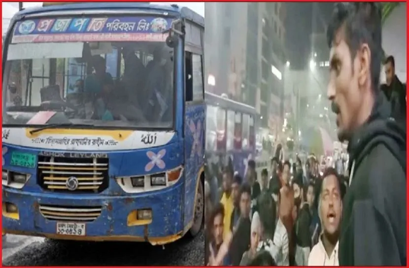 রাজধানীর মিরপুরে যাত্রীদের পেটালেন বাসচালক