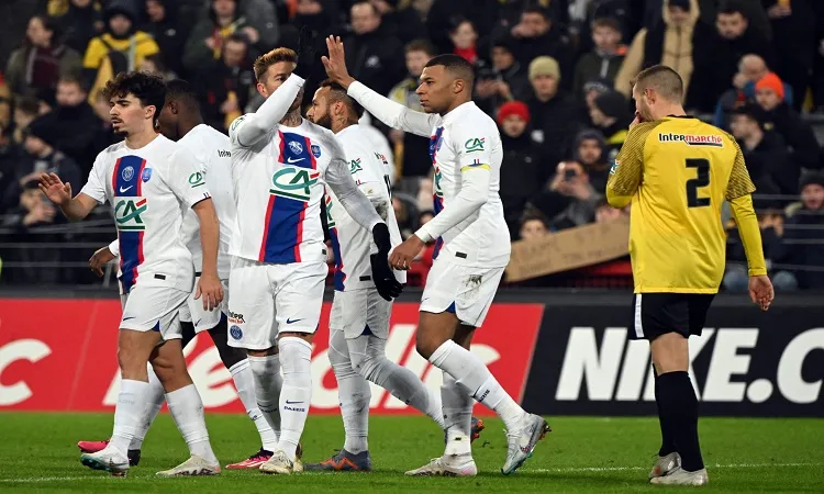 Mbappe scores five in French Cup match