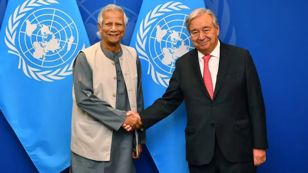 ড. ইউনূসকে পূর্ণ সমর্থন জানালেন জাতিসংঘ মহাসচিব