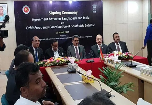 দক্ষিণ এশিয়া স্যাটেলাইটে যুক্ত হতে ভারতের সাথে চুক্তি সই