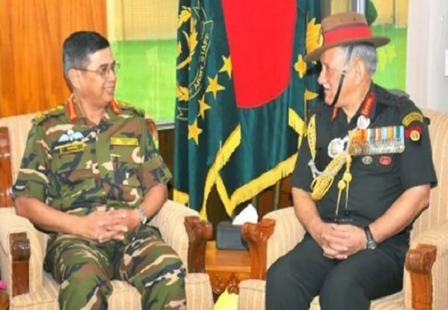 সেনাবাহিনী প্রধানের সঙ্গে ভারতীয় সেনা প্রধানের সাক্ষাৎ