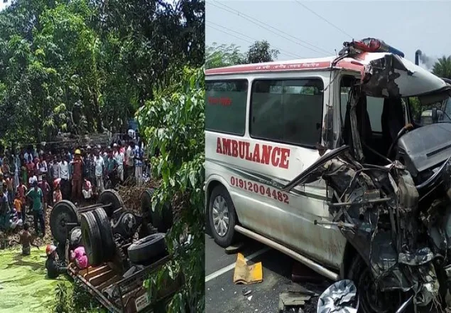 নাটোরে অ্যাম্বুলেন্স-ট্রাকের সংঘর্ষে নিহত ২