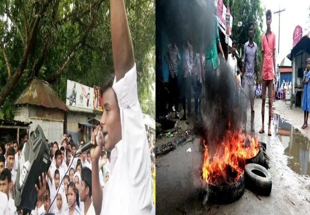সৈয়দপুরে ইভটিজারদের গ্রেফতারের দাবিতে রাস্তা অবরোধ