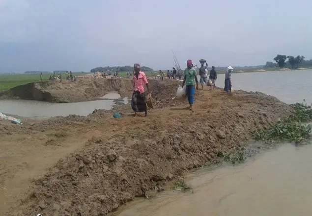 ভেঙে গেল পাগনার হাওরের বাঁধও