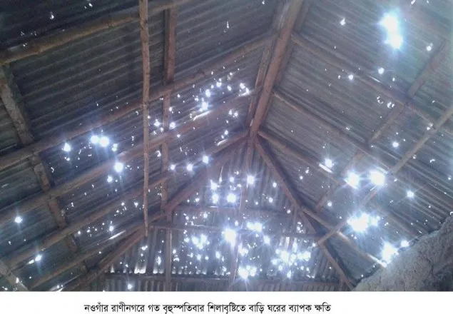 রাণীনগরে শিলাবৃষ্টিতে ঘরবাড়ী সহ ফসলের ব্যাপক ক্ষতি