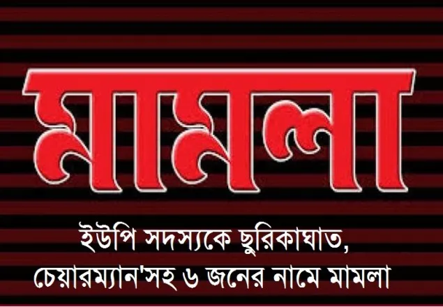 ইউপি সদস্যকে ছুরিকাঘাত, চেয়ারম্যান’সহ ৬ জনের নামে মামলা 