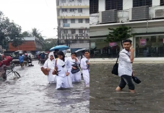 টানা বৃষ্টিতে তলিয়েছে চট্রগ্রাম, পাহাড় ধসের আশঙ্কা 