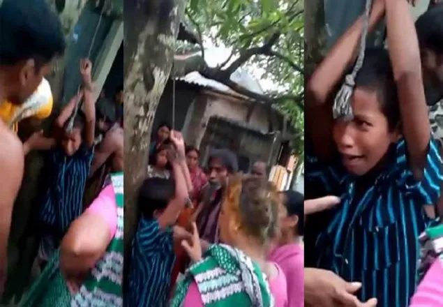 মোবাইল চুরির অভিযোগে শিশুকে গাছে বেঁধে নির্যাতন 