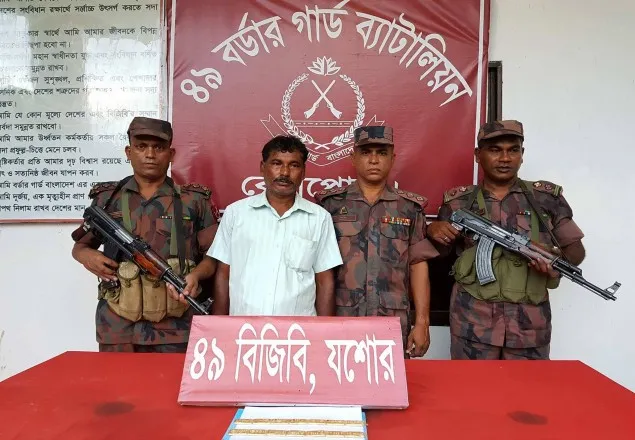 ভারতে  সোনা পাচারের সময়  সীমান্ত  বিজিবি হাতে আটক ১