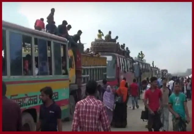 ঢাকা-টাঙ্গাইল মহাসড়কে ১৫ কি.মি যানজটে স্থবির