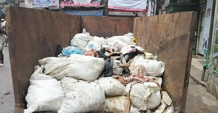 রাজধানীর পোস্তায় দুর্গন্ধ ছড়াচ্ছে উচ্ছিষ্ট পচা চামড়া