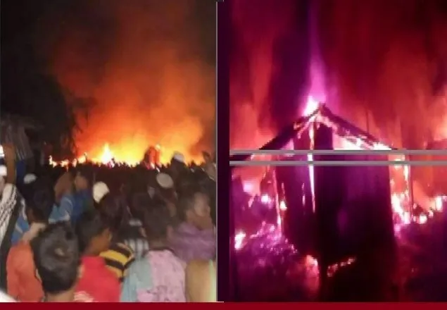  লেদায় রোহিঙ্গা শিবিরে আগুন
