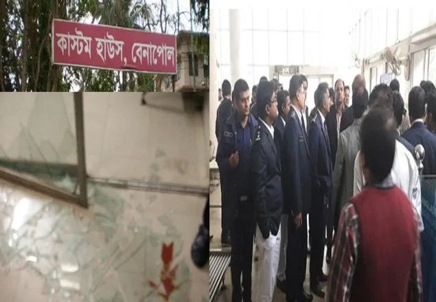 তল্লাশী ছাড়াই পুলিশের যাত্রী পার করার চেষ্টা, সংঘর্ষ