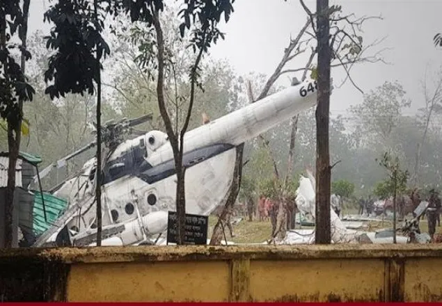 শ্রীমঙ্গলে হেলিকপ্টার বিধ্বস্ত, পাইলট’সহ আহত ৬  
