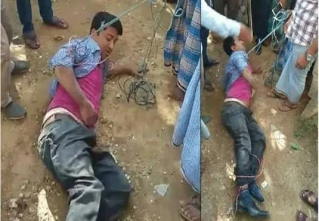 শিক্ষক কর্তৃক অভিভাবককে মধ্যযুগীয় কায়দায় নির্যাতন