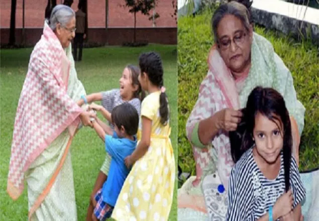 নাতি-নাতনিদের সঙ্গে প্রধানমন্ত্রীর ছুটির বিকেল