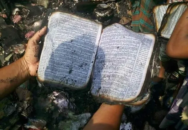 ভোলায় অগ্নিকান্ডে সব কিছু পুড়ে ছাই, অক্ষত পবিত্র কুরআন!
