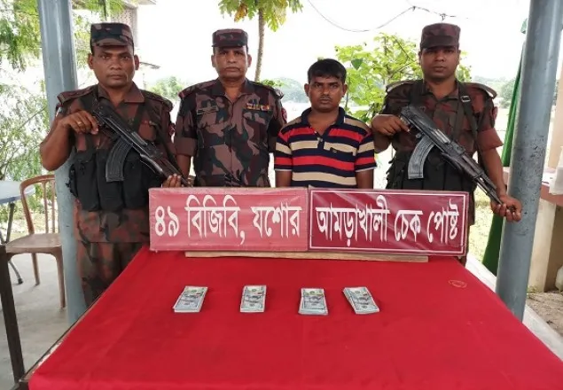 বেনাপোলে ৩৩ লাখ ৬০ হাজার টাকার বিদেশী মুদ্রাসহ আটক ১