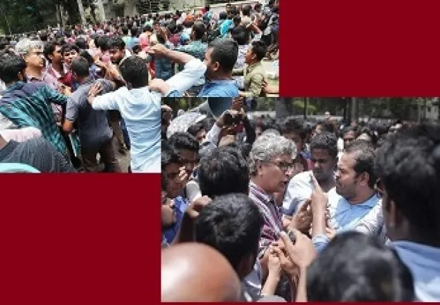 শহীদ মিনারে সাধারণ শিক্ষার্থীদের উপর ছাত্রলীগের হামলা