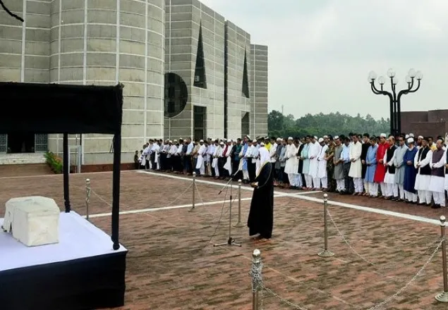 সংসদ প্লাজায় এমপি সুজার জানাজা, প্রধানমন্ত্রীর শ্রদ্ধা