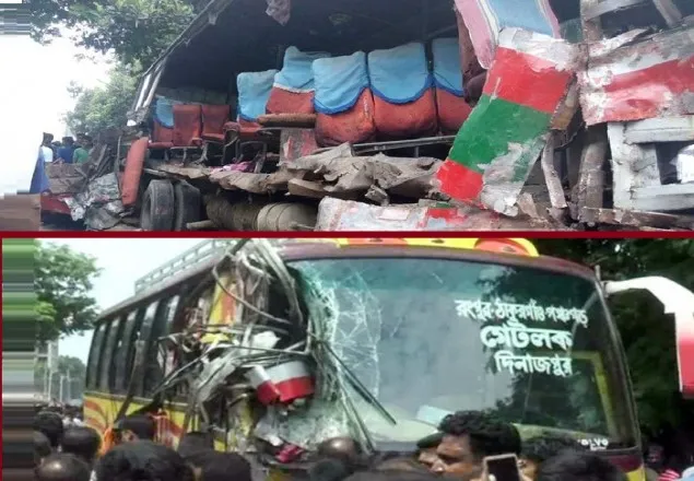 রংপুরে ২ বাসের মুখোমুখি সংঘর্ষে নিহত ৬, আহত ৩০  