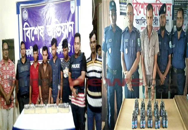 লালমনিরহাটে পৃথক পৃথক অভিযানে মাদকসহ আটক ৬
