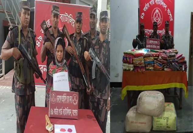 বেনাপোল থেকে ইয়াবা শাড়ী থ্রি-পিস ও চা পাতা আটক