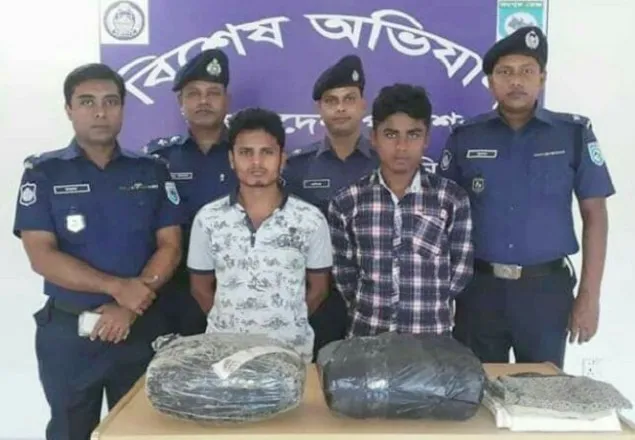 হাতীবান্ধায় গাঁজাসহ দুই ভাই আটক