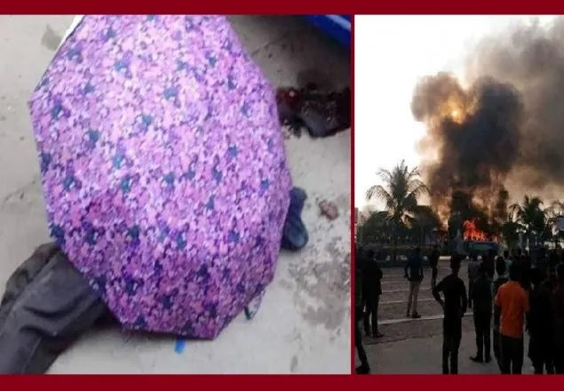 চট্টগ্রামে বাসের ধাক্কায় ৩ গার্মেন্ট কর্মী নিহত, বাসে আগুন 