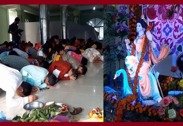 বান্দরবানে নানান আয়োজনে চলছে সরস্বতী পূজা 