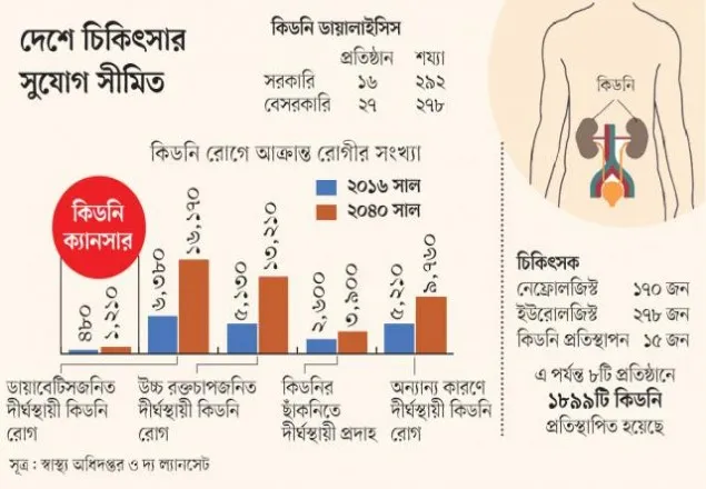 কিডনি রোগের প্রকোপ বাড়ছে