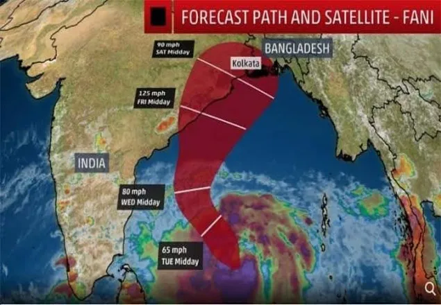 শুক্রবার সন্ধ্যায় আঘাত হানতে পারে 'ফণী'