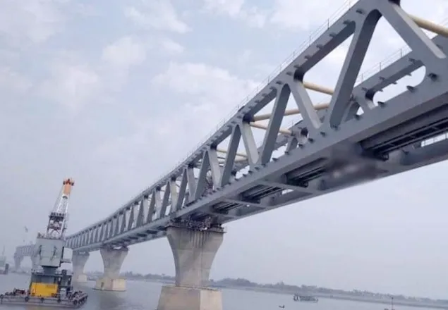 পদ্মা সেতুর ১২তম স্প্যানের ১ হাজার ৮০০ মিটার দৃশ্যমান