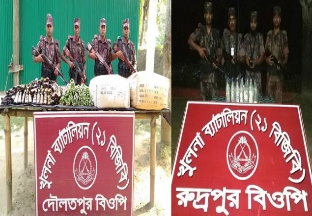 যশোর সিমান্তে বিজিবি’র অভিযানে মদ ফেন্সিডিলসহ আটক ৫