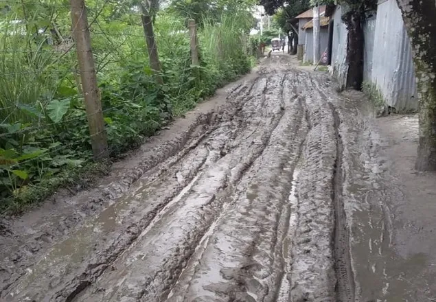 হাতীবান্ধায় সড়ক যেন আবাদি জমি