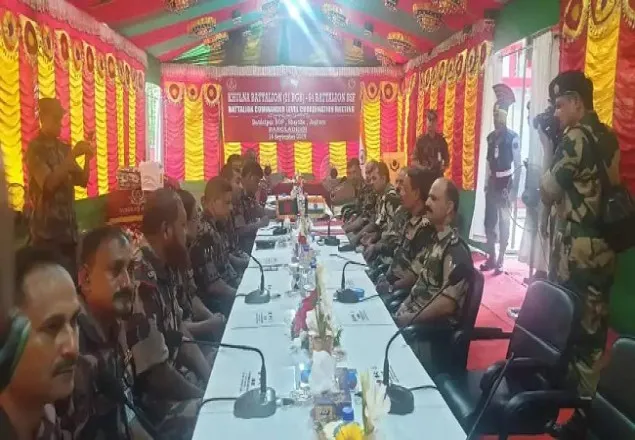তেরঘর সীমান্তে বিজিবি-বিএসএফের মধ্যে পতাকা বৈঠক