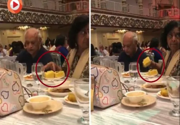 ভারতীয় নারী আবারো বিদেশের অনুষ্ঠানে ব্যাগে করে খাবার চুরি