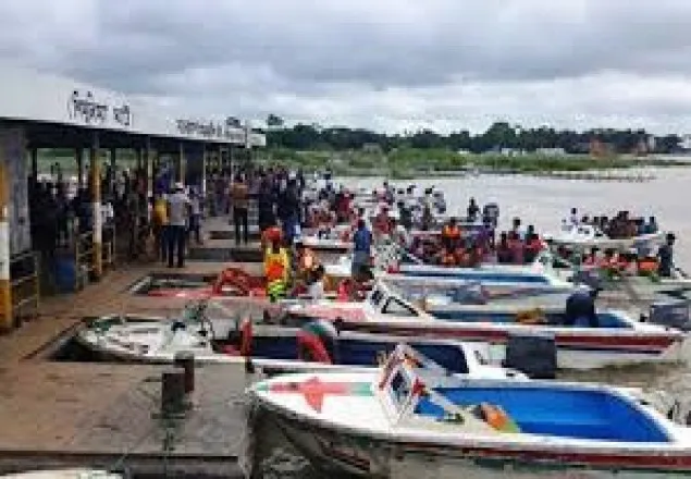 ঘূর্ণিঝড় বুলবুল: কাঁঠালবাড়ী-শিমুলিয়া রুটে লঞ্চ ও স্পিডবোট চলাচল বন্ধ