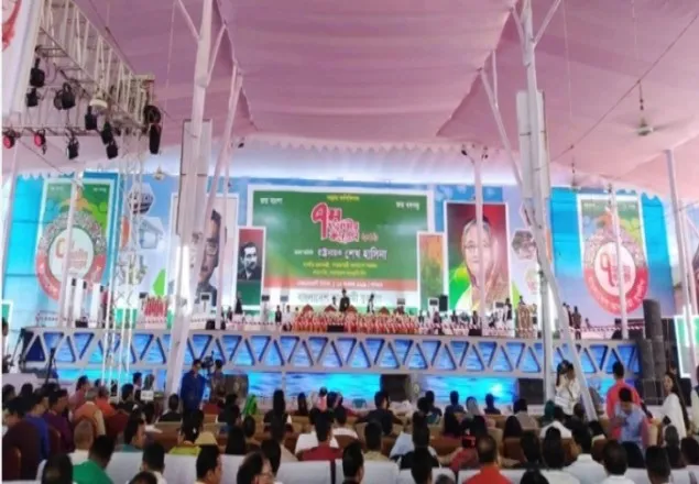 যুবলীগ কংগ্রেস: শেখ হাসিনার অপেক্ষায় পদ্মা সেতু মঞ্চ