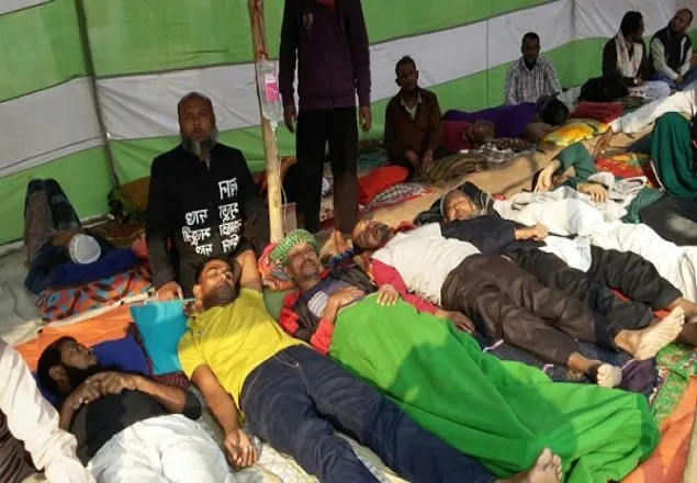 খুলনায় অনশনে অসুস্থ শতাধিক পাটকল শ্রমিক