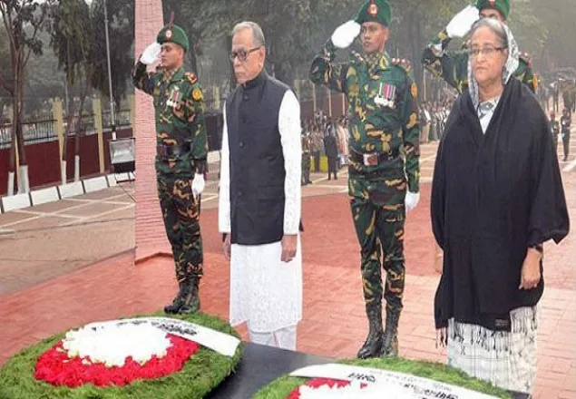 শহীদ বুদ্ধিজীবী স্মৃতিসৌধে রাষ্ট্রপতি ও প্রধানমন্ত্রীর শ্রদ্ধা