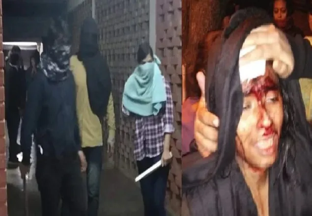 দিল্লির জেএনইউ ক্যাম্পাসে মুখোশধারীদের হামলা