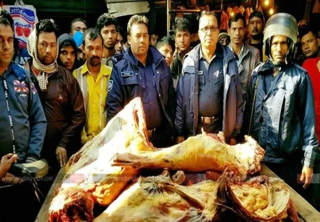 সাভারে মরা গরুর মাংস বিক্রি