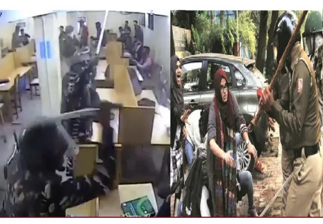 দিল্লির জামিয়া বিশ্ববিদ্যালয়ের লাইব্রেরিতে ঢুকে পুলিশের এলোপাথাড়ি লাঠিপেটা 