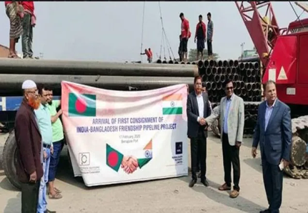 ভারত থেকে জ্বালানি আসার পাইপ পৌঁছালো বেনাপোল