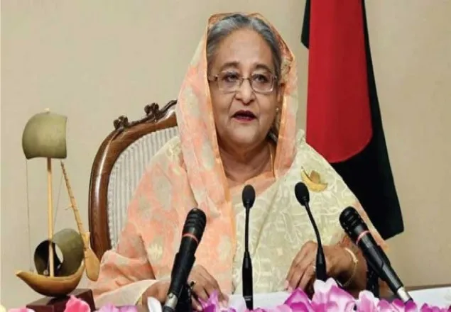 জাতির উদ্দেশে ভাষণ দিচ্ছেন প্রধানমন্ত্রী