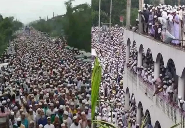 করোনার মধ্যেই আনসারীর জানাজায় লাখো মানুষের ঢল