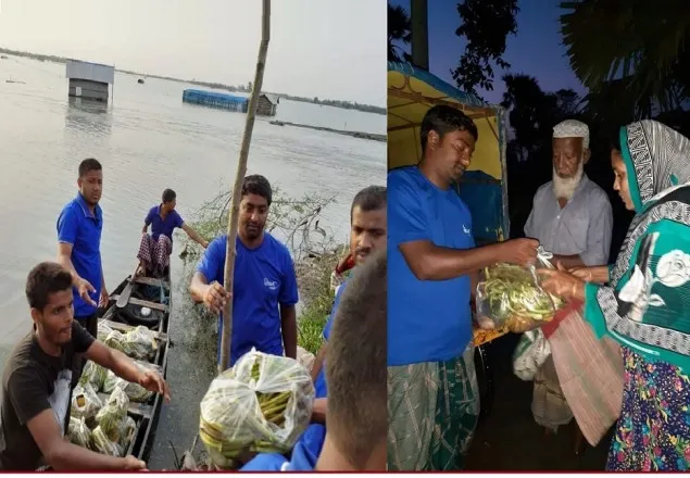 উপকূলে ক্ষতিগ্রস্থদের মাঝে ‘রিভার সাইড ওয়েলফেয়ার ট্রাস্টের’ ফ্রেশ ভেজিটেবল বিতরণ 
