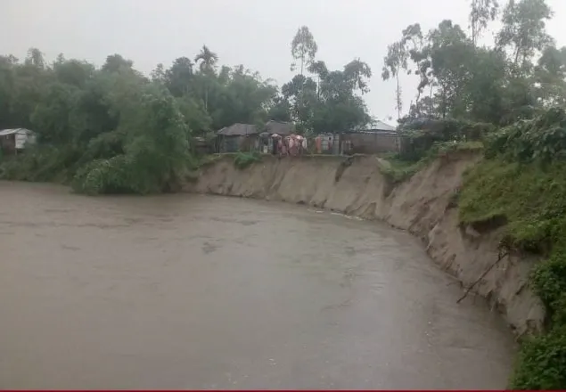 নীলফামারীর কিশোরগঞ্জে নদী ভাঙ্গনের মুখে ৩০ পরিবার