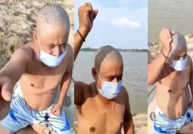 ভারতে নেপালির মাথা ন্যাড়া করে লেখা হলো ‘জয় শ্রী রাম’